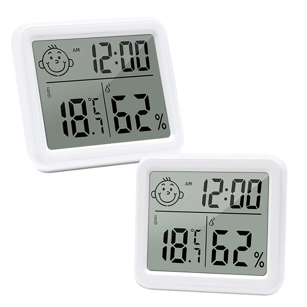 2 termometer inomhushygrometer, bärbar digital termometer