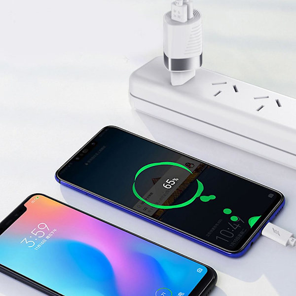 Abs+pc vægadapter opladere Mini 2.4a Dual Usb Hurtigoplader Europæisk