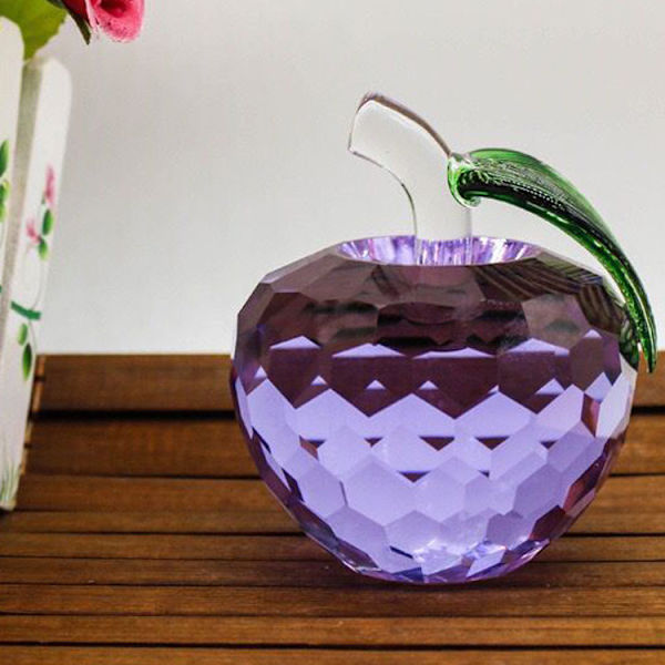1 st Amethyst Kristalläpple, Kristalläpple Dekorationer, Sten