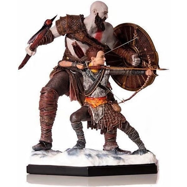 Ragnarok Figur, Kratos og Atreus Actionfigurer, 20cm/7.9inch PVC Spilfigur Statuette Dekoration Legetøj C