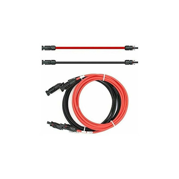 Jatkokaapeli - Molemmat päät - Aurinkokaapeli - Punainen/musta - 6 mm² -