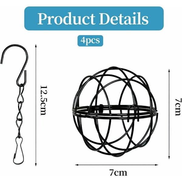 Diameter: 7 cm - 4 matare - för fettbollar - med S-krok