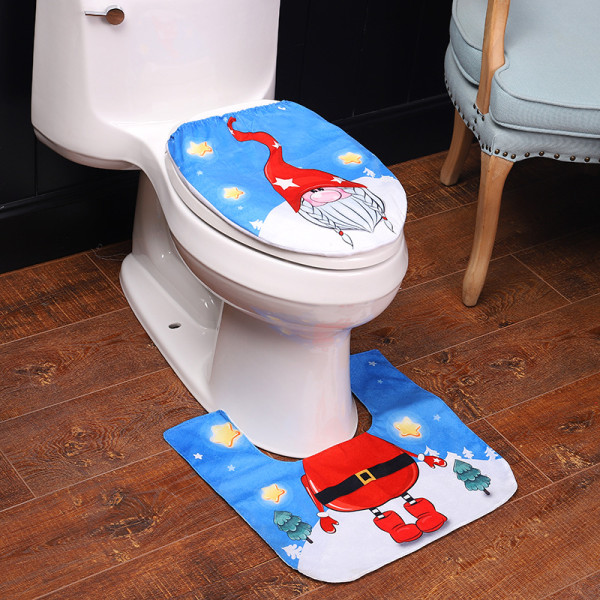 Toilet Seat Cover Toilet Seat Cover（Blue）Christmas Mat Bath