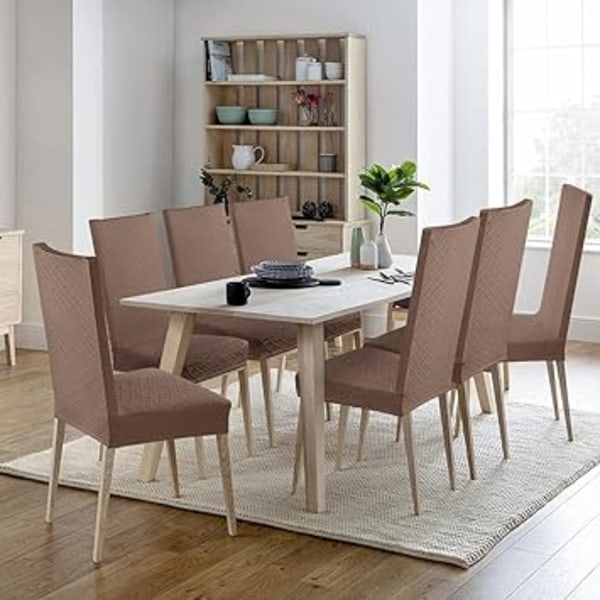 (Brun, 1 stk) Stolebetræk 1 stk Spandex Stolebetræk Jacquard