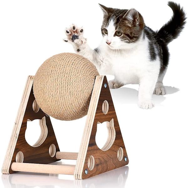 Katt Leksak Klösstolpe Katt Klösmatta Träbas Katt