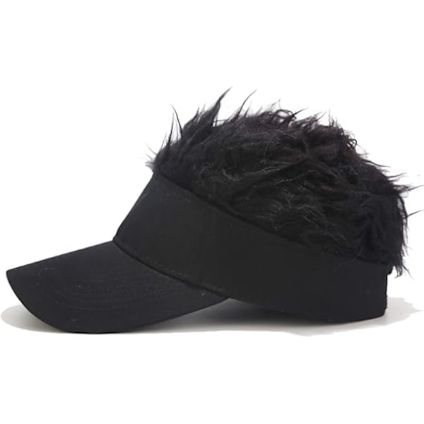 Nyhed Hår Visor Sol Cap Paryk Peaked Baseball Hat med Spiked Hairs