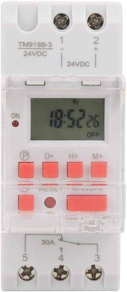 24V 30A Veckovis 12/24h Timerbrytare LCD På/Av Programmerbar Kontroll Tidsrelä, Timer