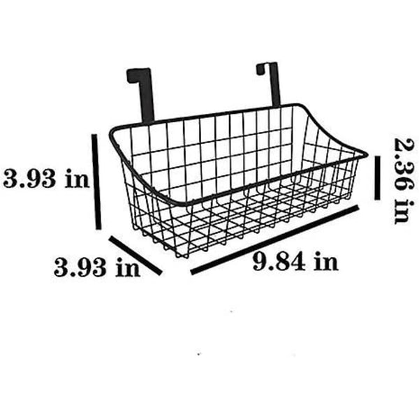 Korg med krok Grid Förvaringskorg, Häng den bakom en dörr eller på en räcke, Över skåpsdörren, Liten, Svart, 2-pack