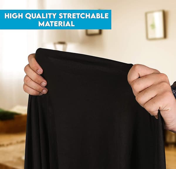 1 Pack Spandex Elastisk Stretch Bordsduk Rektangulär Träning Stretch Bordsduk För Bankett Svart 4FT
