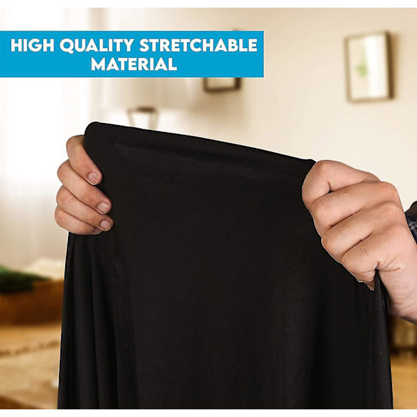 1 pakke Spandex tilpasset stretch duk rektangulær treningsduk for bankett svart 4FT