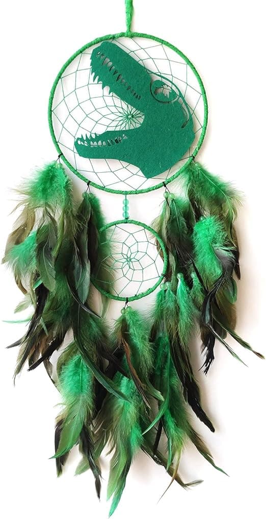 1 grønn dinosaur drømmefanger, guttedrømmekatcher