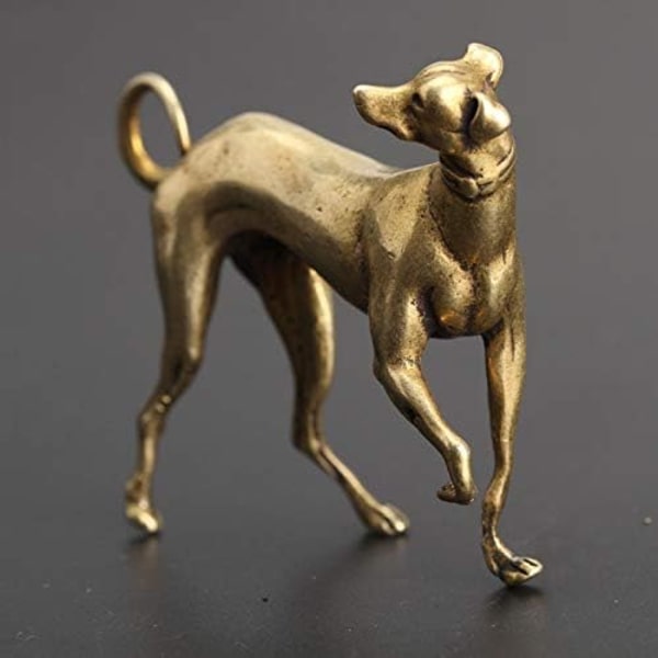 1 stycke mässing hund prydnad solid ren koppar hund staty te