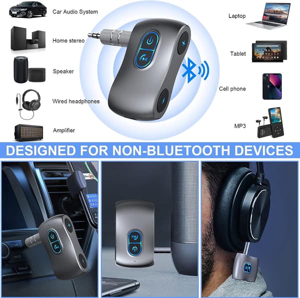 Bluetooth-vastaanotin, 3,5 mm langaton Bluetooth 5.0 -apu