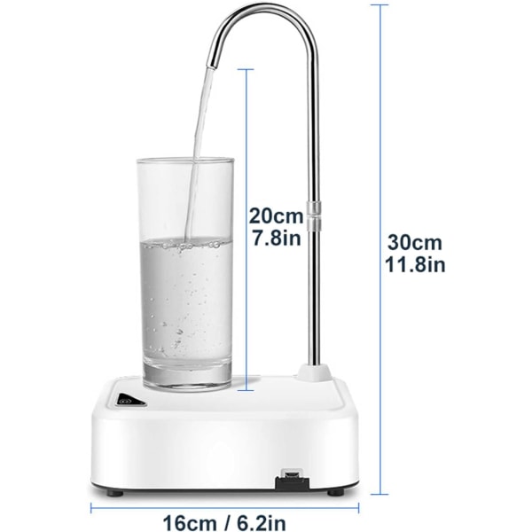 1 stk (Sort) Vandflaskedispenser til skrivebord, USB-opladning