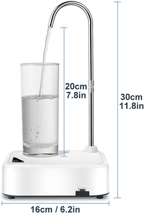 1 stycke (Vit) Bordvattenflaskedispenser, USB-laddning