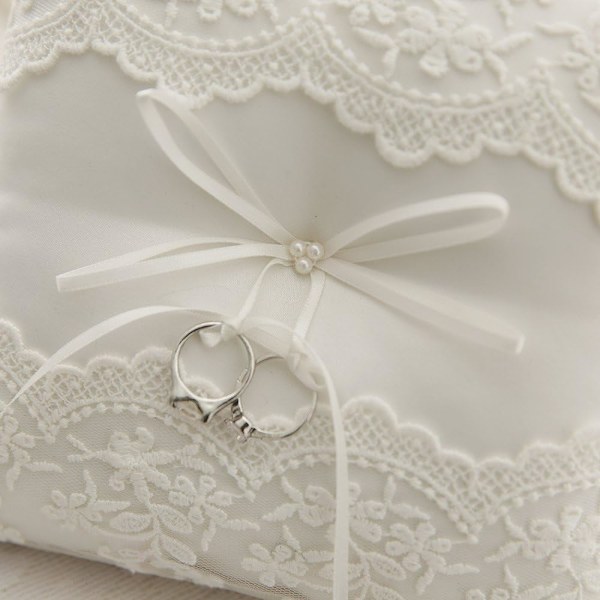 1 Stk. 20cm Blonderingspude Bryllup Brude Ring Pude Bryllup