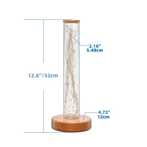 1 stk. 33*12cm Firewire Root Natlampe Sølvtråd Bordlampe