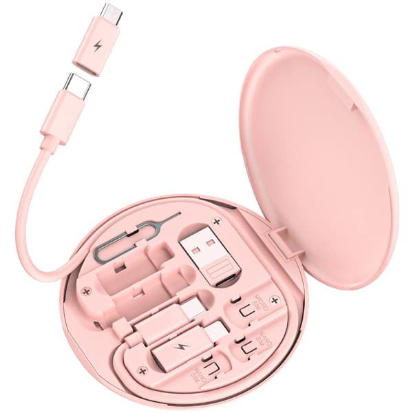 Monipuolinen USB-lataussovitinkaapelisarja, (Pinkki)