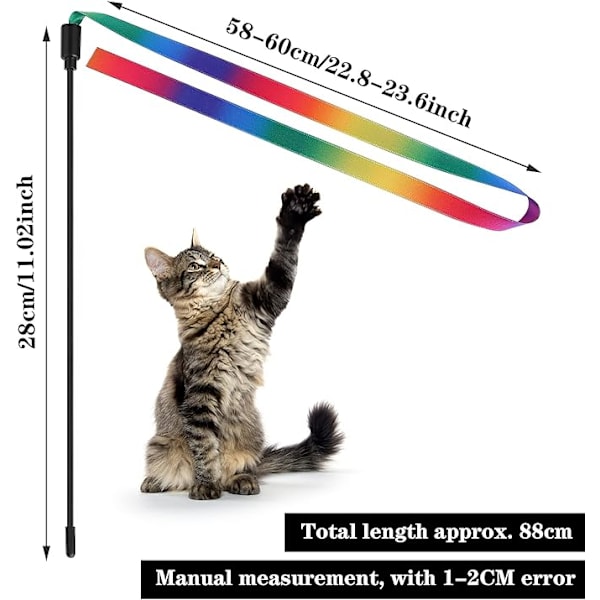 5-pack Interaktiva Kattspön - Färgglada Tygbandspinnar