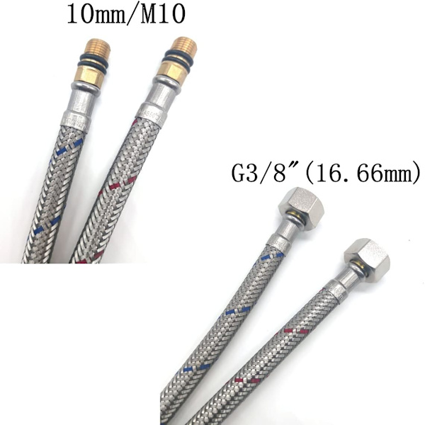 2 st Kopplingsslang G3/8 x M10 för Blandare