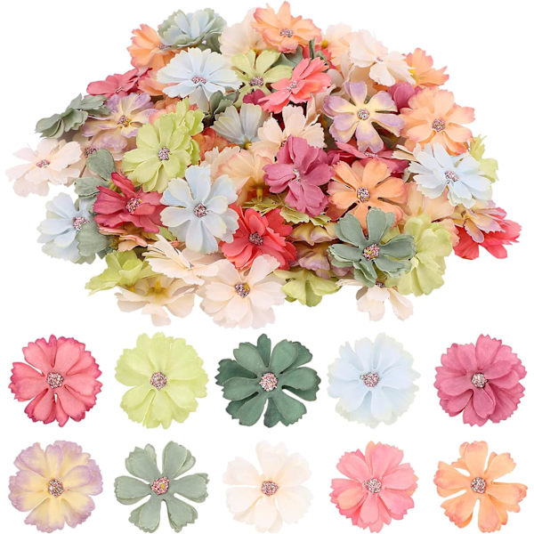 100 stk (4,5 cm) Dekorative Kunstige Blomsterhoveder Kunstige Tusindfryd