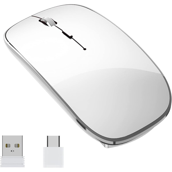 Langaton Hiiri Ladattava Kannettava Hiljainen Langaton Hiiri USB ja Type-C Kaksoistila Langaton Hiiri 3 Säädettävää DPI