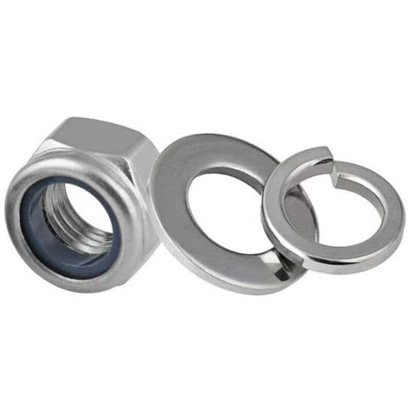 6 stk. Trådlengde 30mm Nylon låsemutter og låseskiver, Mari