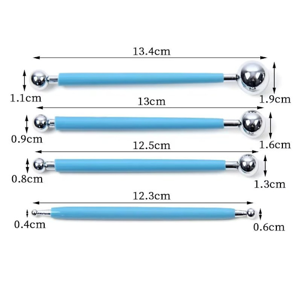 1 set med 4 st skulpteringsverktyg, bollstylus, prickverktyg, lera