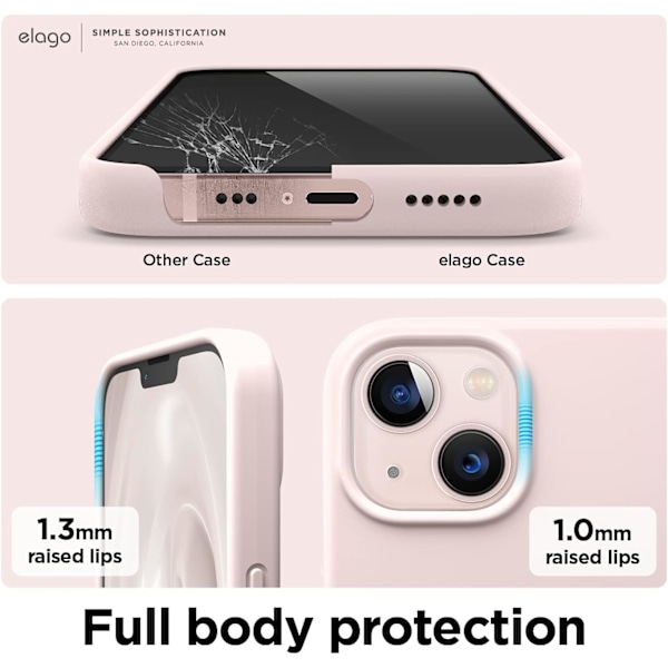Flytande Silikonfodral Kompatibelt med iPhone 13 (6.1 Tum Premium Silikon, Fullt Skydd - Stötsäkert, Repskydd