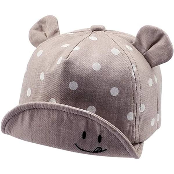 Bomuldsbabyhat (grå, omkreds 46 - 48 cm) 12 til