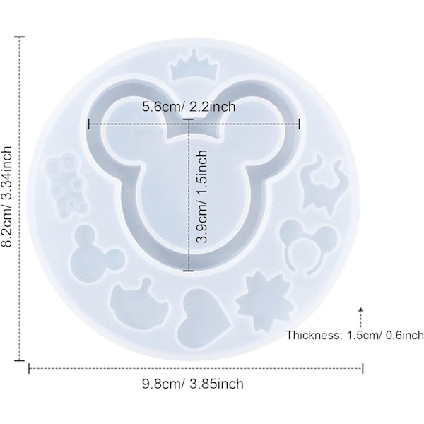 Silikon Smykkeform, 2 Mushoder Slott Form Epoxy Form
