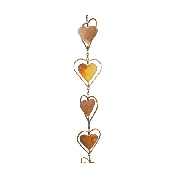 Dekorativ metallregnkedja upphängd regnkedja hjärtformad