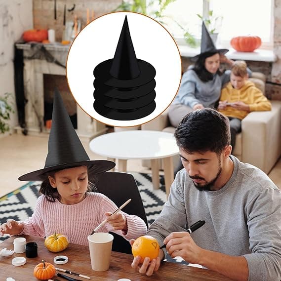 5 stk Små (Sorte) Halloween Heksehatte, Cosplay Kostume