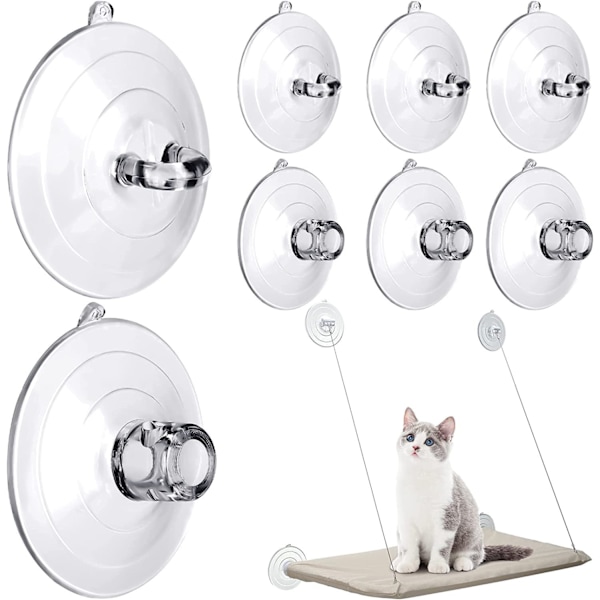 Glasfönster kattkoja hängmatta sugkopp 2 modeller, 8 set