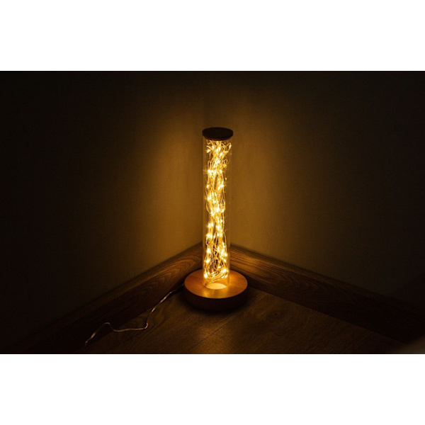 1 stk 33*12cm Firewire Root nattlys sølvtråd bordlampe