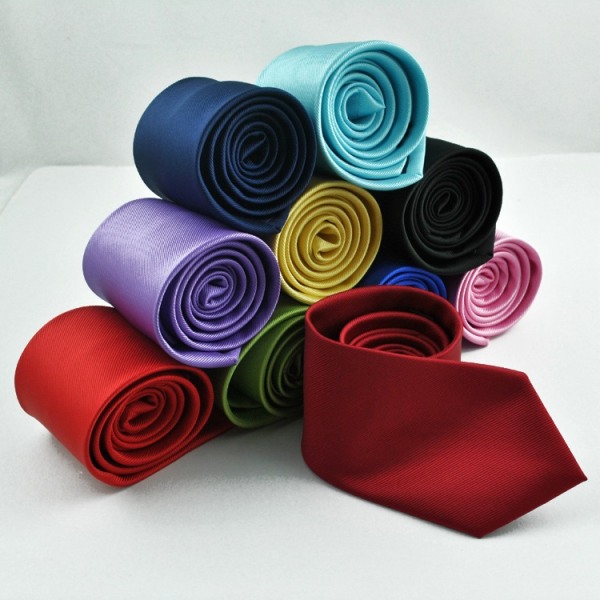 Kvinnors Lazy Tie 7cm Klassisk Enfärgad Vanlig Slips för Män