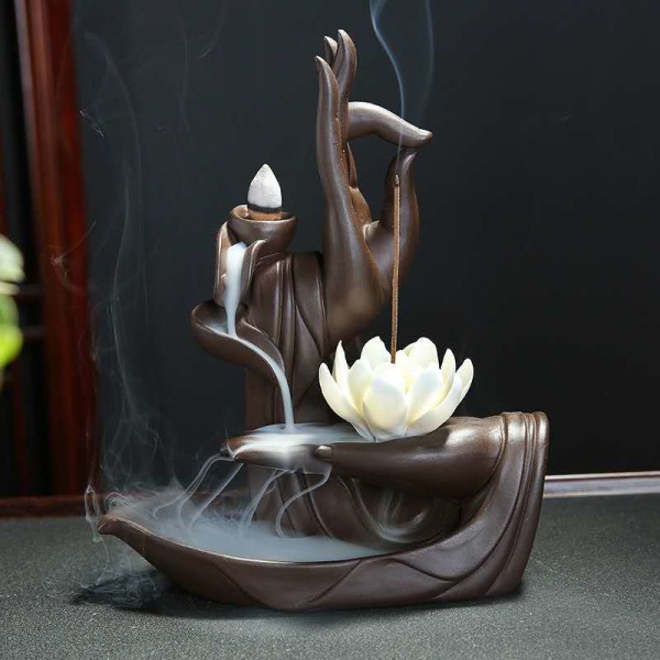Zen Lotus backflow rökelse brännare med 1st backflow rökelse