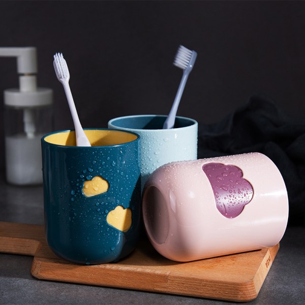 3 Färger, Set med 3 Plastkoppar, Tandborstmugg, Resemugg,
