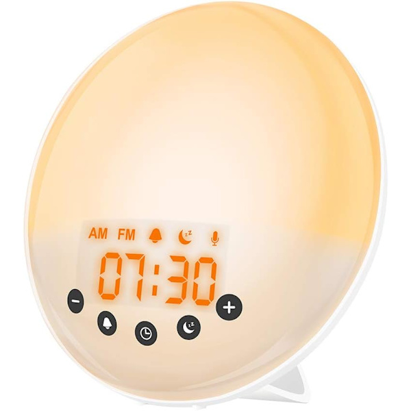 Barnens Upplysta Väckarklocka Gryning och Skymning Simulator Radio Alarm