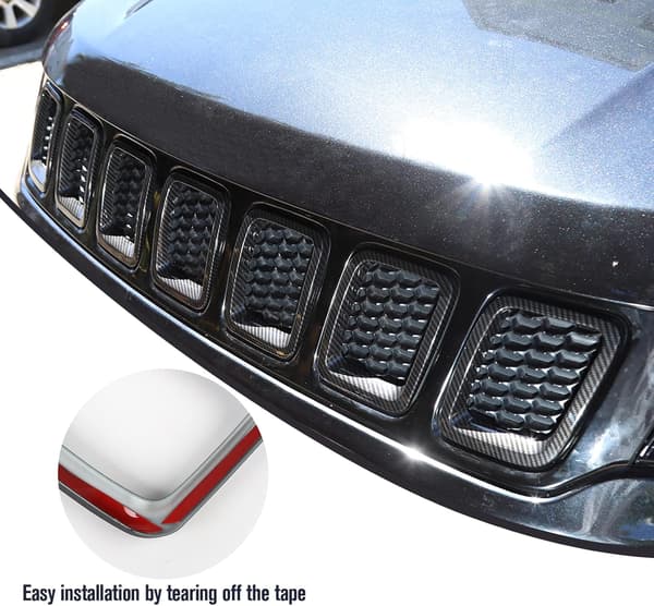 Grillbeskyttelse i karbonfiber for Jeep Compass MP 2017-2020