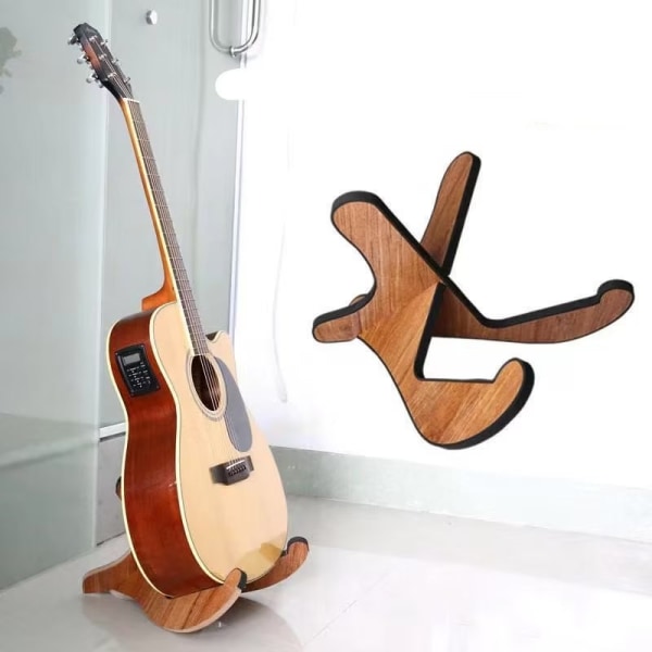 Löstagbart ukuleleställ i trä. Vikbart gitarrstativ robust