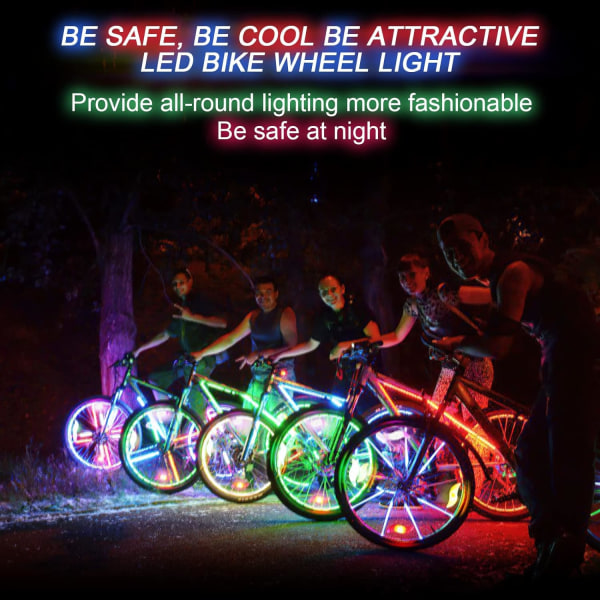 LED-hjullampa (blå + flerfärgad) Set om 2 för MTB-ekrar för