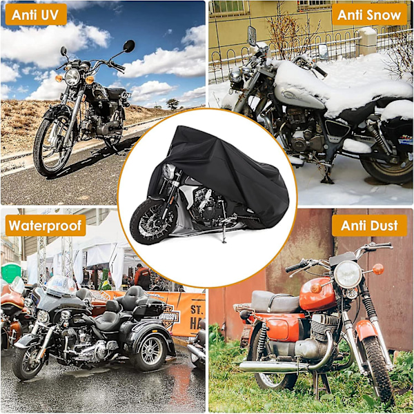 1,7*0,6*0,85m Universal Værbestandig Motorsykkeltrekk med Låsehull og Oppbevaringspose XXL Motorsykkel Kjøretøytrekk for Harley Davidson, Honda, Suz