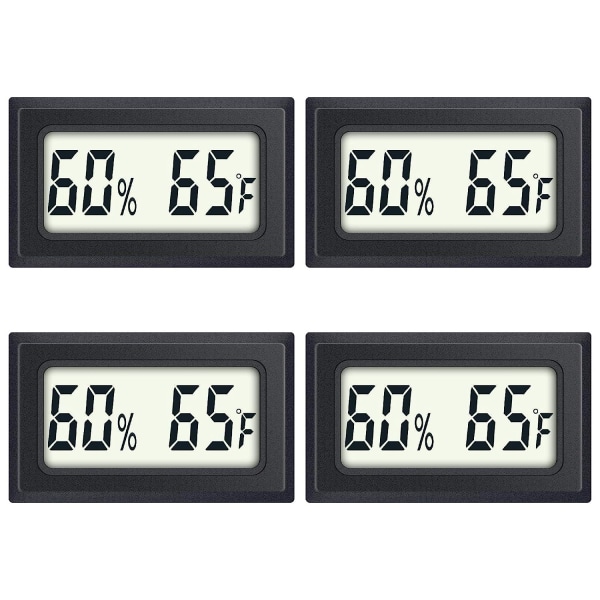 4-pack Reptiltermometer Mini Digital Fuktighet Temperatur
