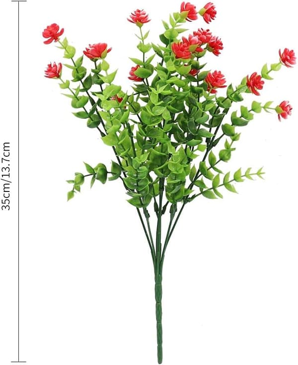 4 Pack (Roseröd) Konstgjorda Blommor, Eucalyptus Plast Lotus