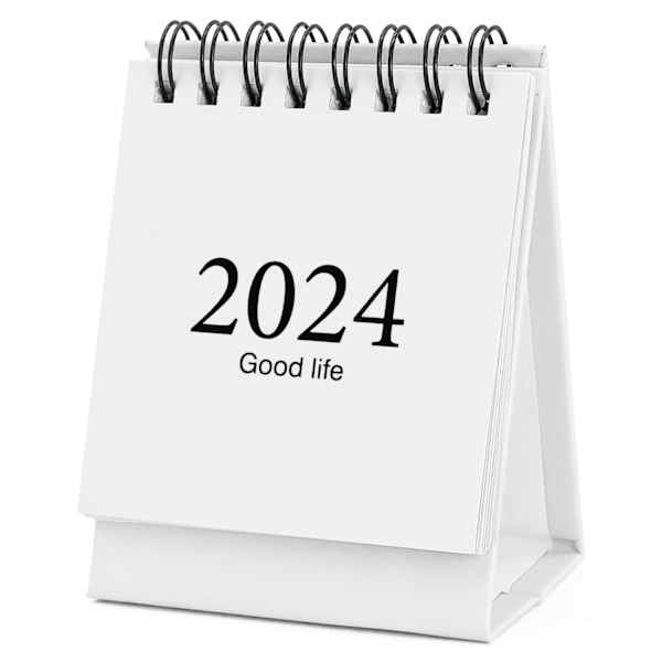 1 hvid mini skrivebords kalender