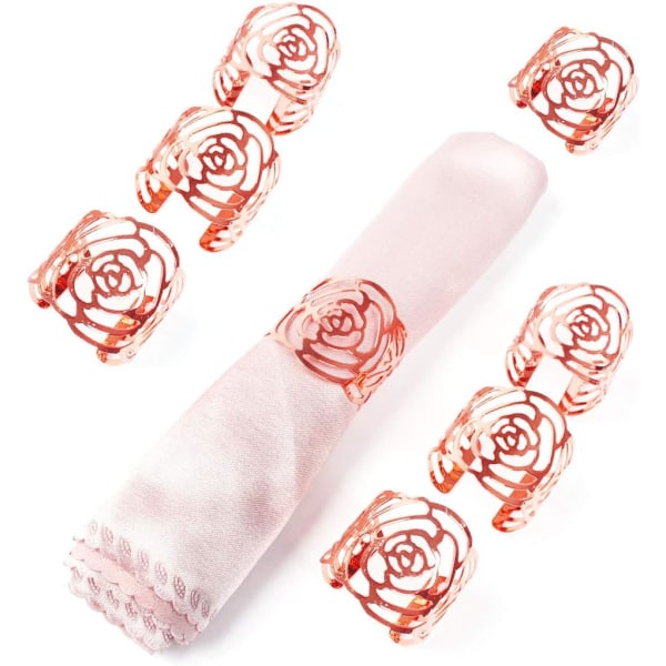 8 stk Bryllups Serviettholder Rosa Åpning Serviettring Hotell Serviett