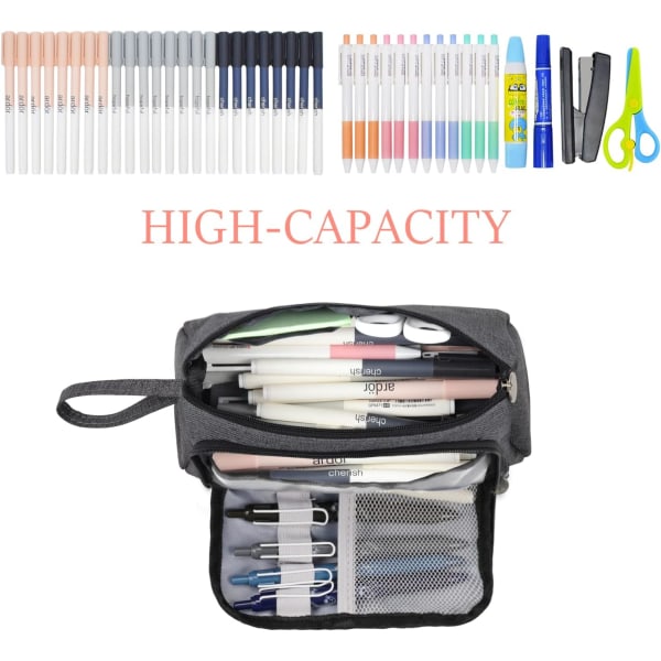 1pcs Big Capacity Pencil Case Organizer, Canvas Pen Pencil Pouch