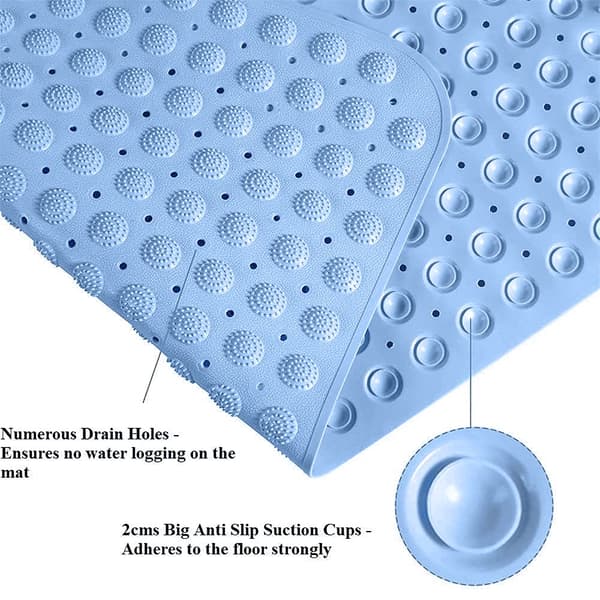 PVC Antiskli Bad Dusjmatte (Blå, 70x36 cm)