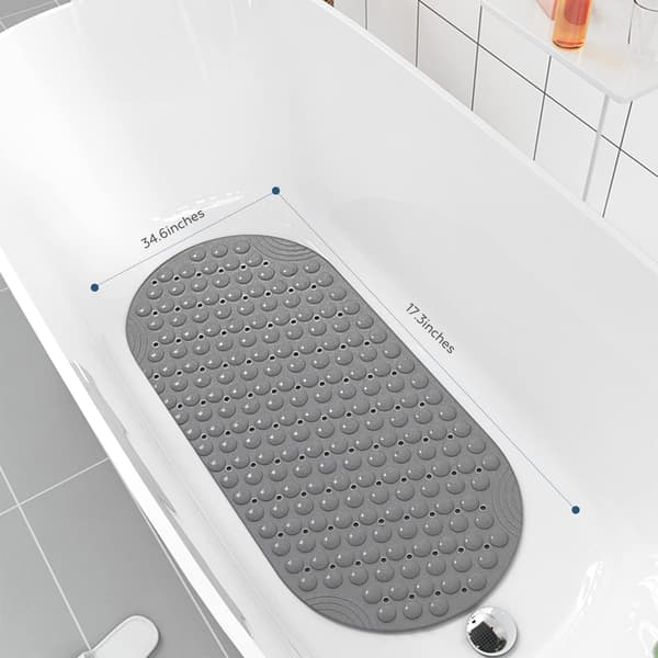 Badekar & Brusematte, med Drænhuller, Badekarmatte (Grå)